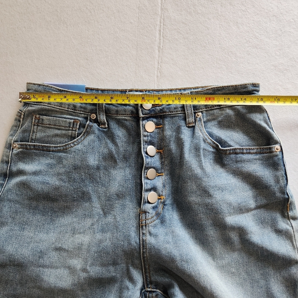 Abound High Rise Button Fly Straight Leg Distressed Jeans Size 29 - Picture 10 of 14